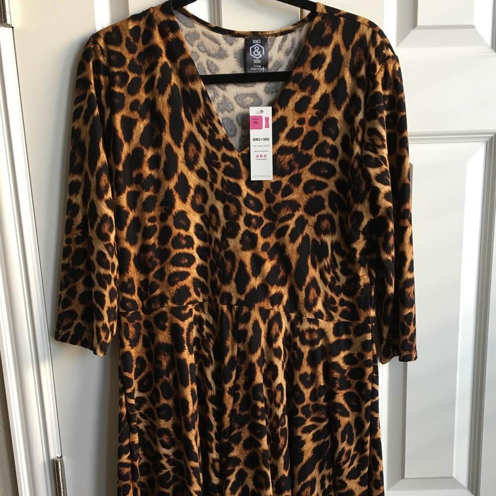 NWT leopard Agnes & Dora Curie dress Size XL